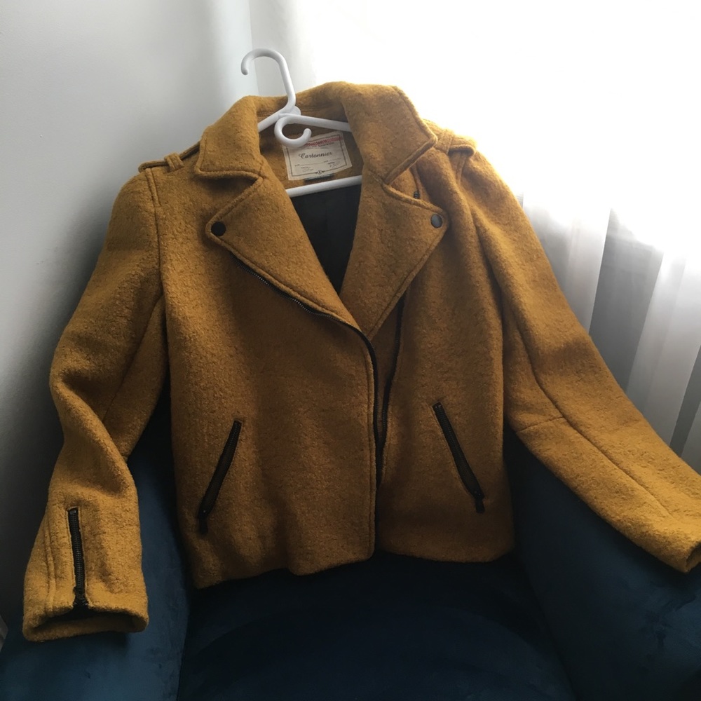 Anthropologie wool mustard jacket.
